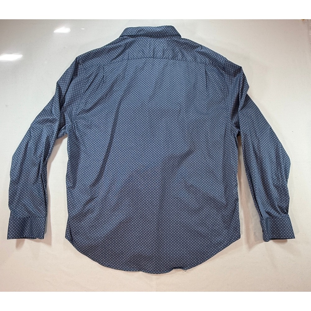 DSTRCT & Row‎ Mens XXXL Blue Geometric Medallion Button Down Shirt - Picture 2 of 7